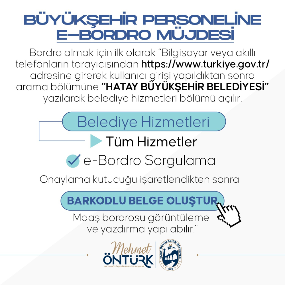 BÜYÜKŞEHİR PERSONELİNE E-BORDRO MÜJDESİ